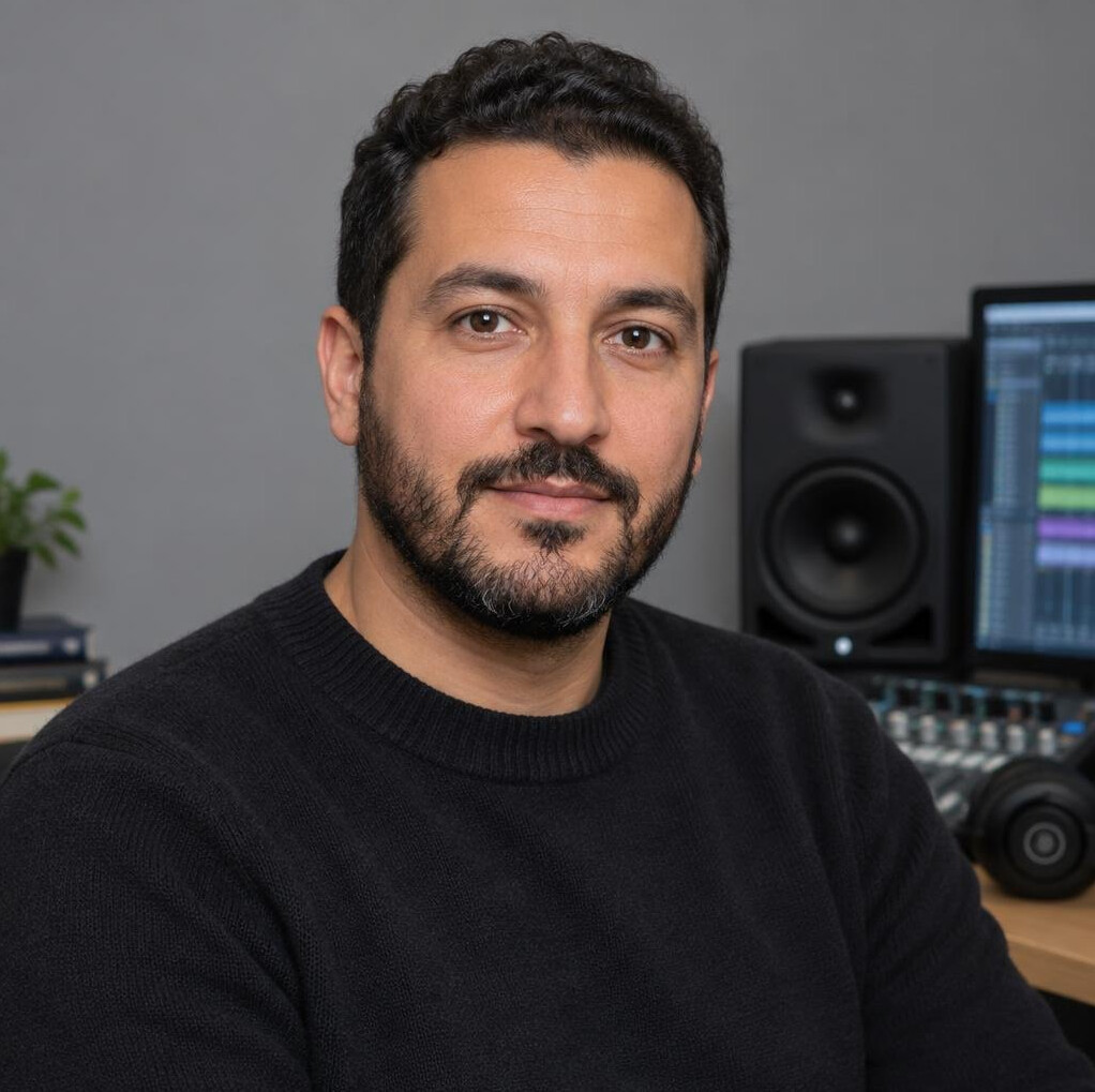 Portrait of a Belgian audio engineer instructor